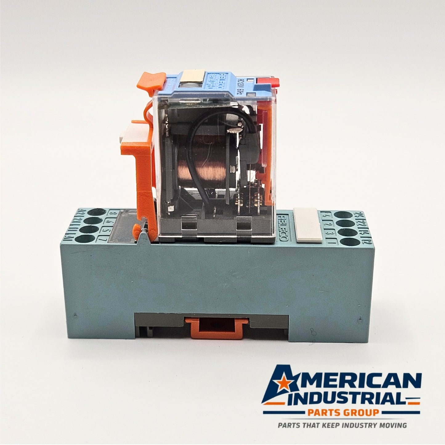 Releco C7-T21X relay 120VAC with S7-MP DIN rail base lot of 5 for industrial control panels and automation systems