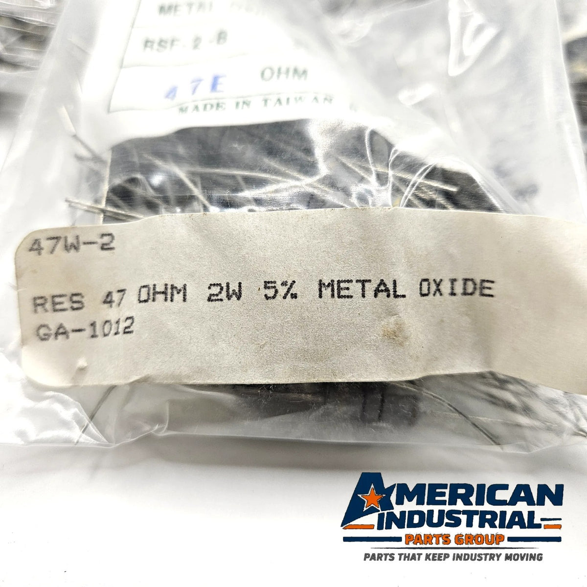 Pack of 100 RSF-2-B 47 ohm 2W 5% metal oxide film axial resistors new for circuit board repair and replacement
