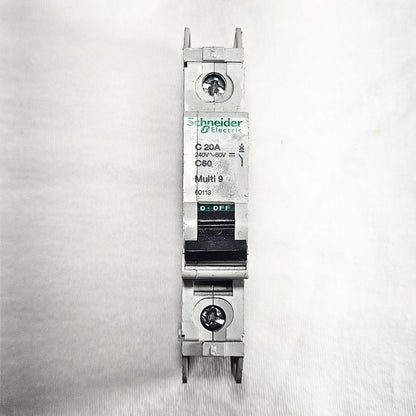 Schneider Electric C60 Multi 9 D20A 20A 1-pole DIN rail circuit breaker for industrial electrical panels and MRO applications