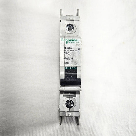 Schneider Electric C60 Multi 9 D20A 20A 1-pole DIN rail circuit breaker for industrial electrical panels and MRO applications