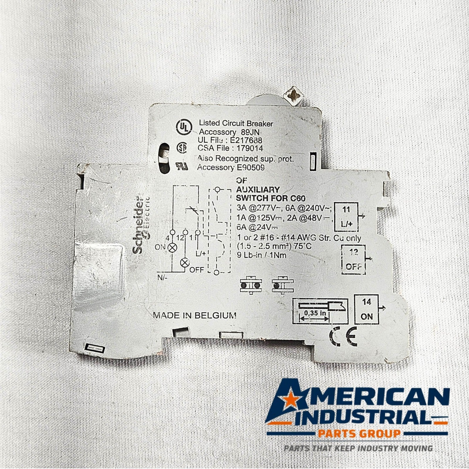 Schneider Electric C60 89JN auxiliary switch for Multi 9 C60 circuit breakers and industrial electrical panels