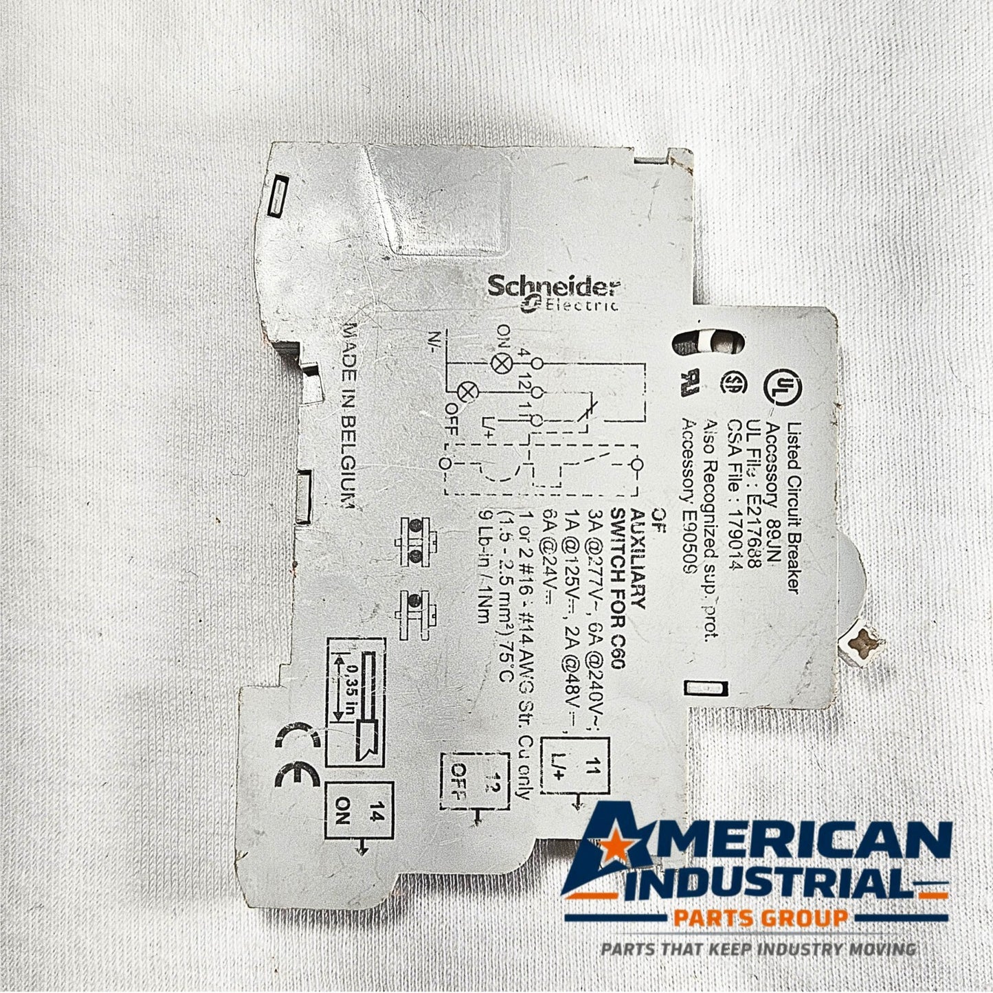 Schneider Electric C60 89JN auxiliary switch for Multi 9 C60 circuit breakers and industrial electrical panels