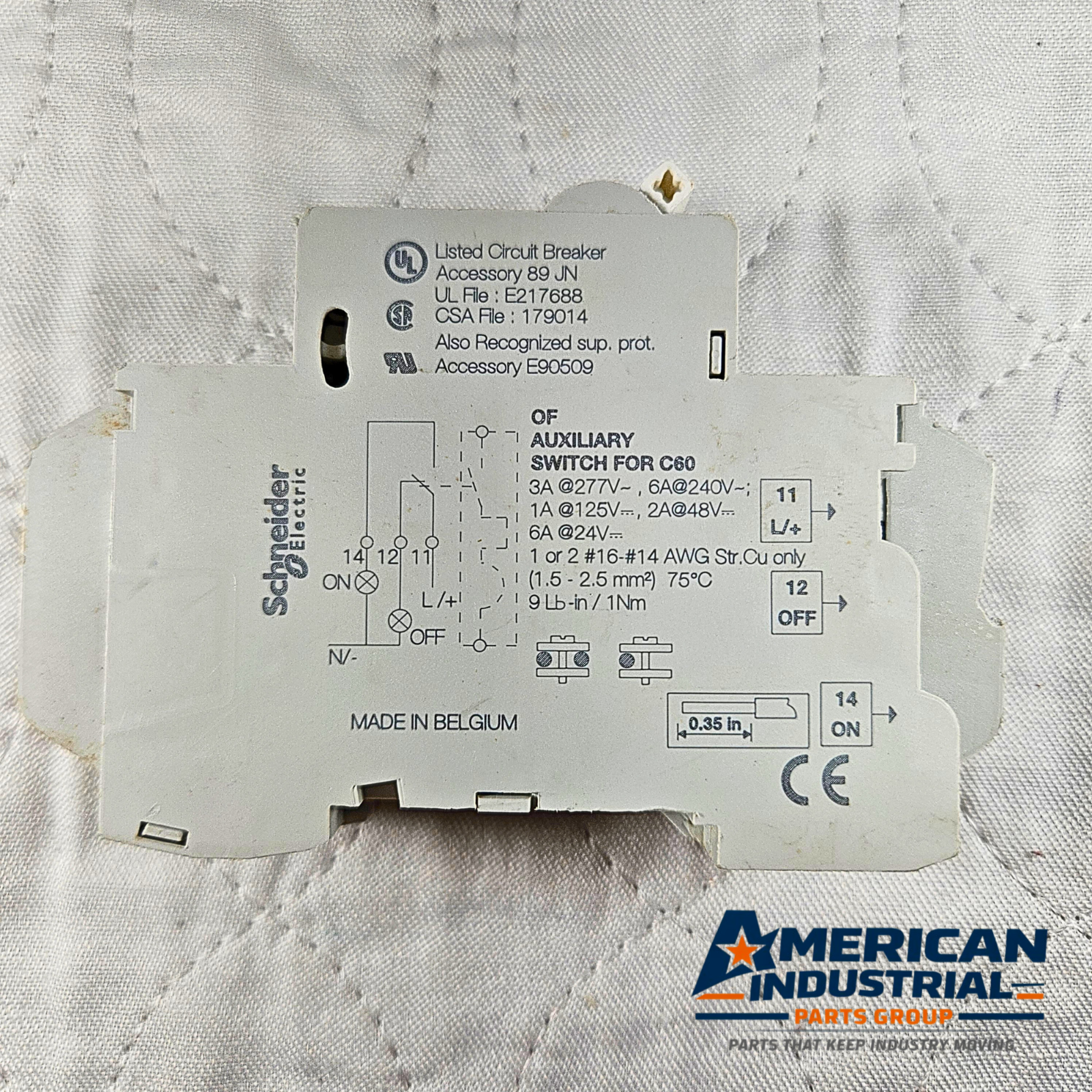 Schneider Electric Multi 9 C60 Circuit Breaker industrial automation/MRO circuit protection component. American Industrial Parts Group.