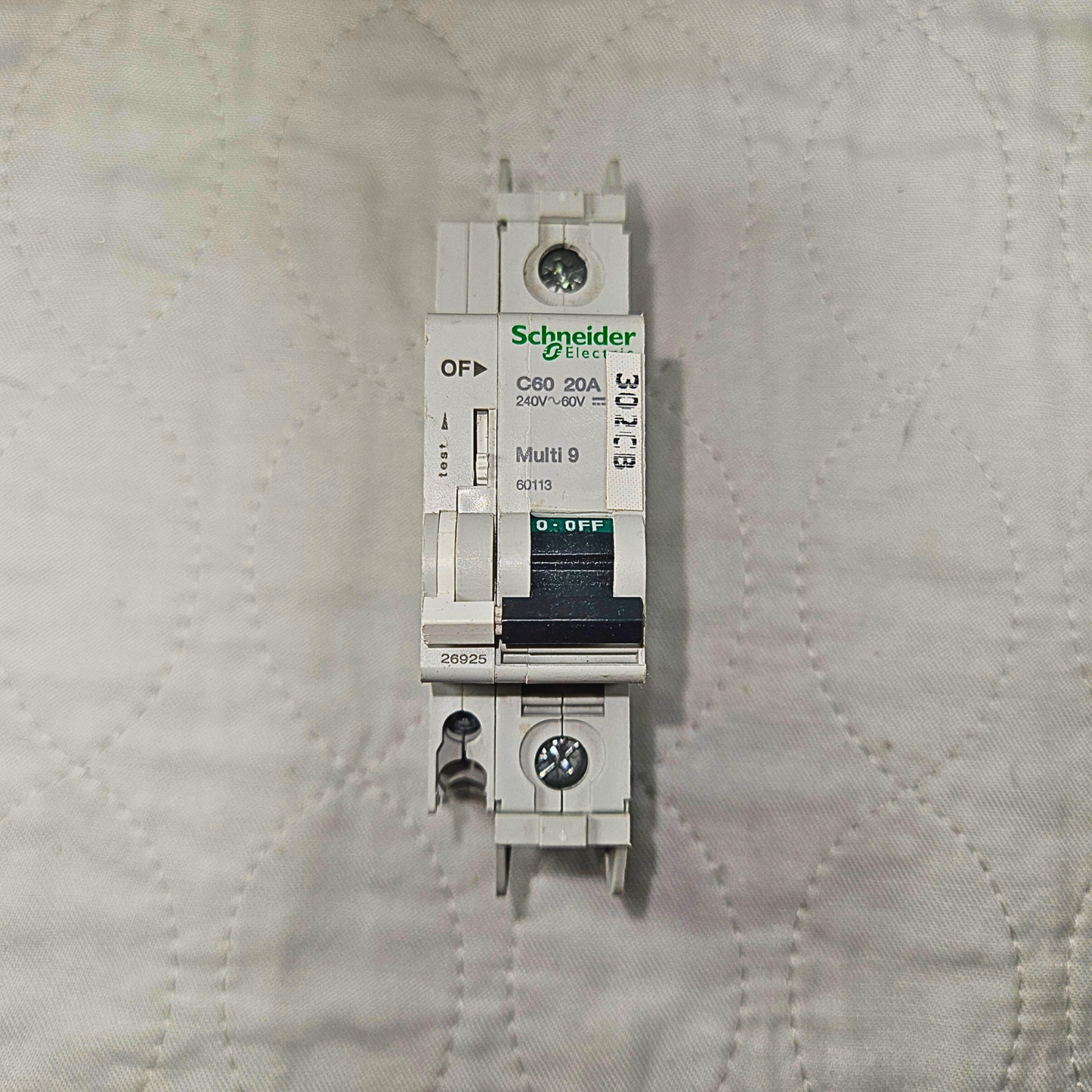 Schneider Electric Multi 9 C60 circuit breaker with auxiliary contact for industrial automation and MRO electrical panel applications. American Industrial Parts Group.