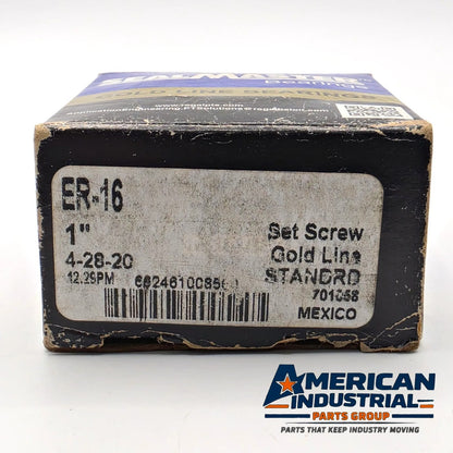 Sealmaster ER-16 701058 Gold Line ball bearing insert 1 inch bore set screw locking for conveyor and power transmission repair from American Industrial Parts Group