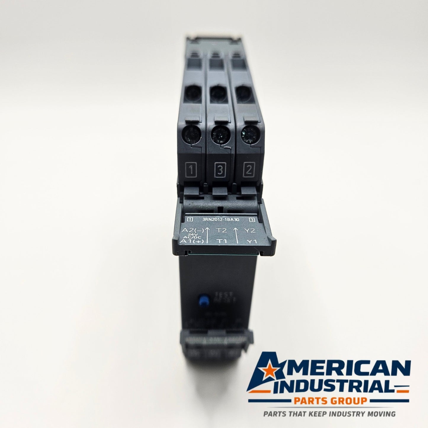 Siemens 3RN2012-1BA30 SIRIUS Thermistor Motor Relay industrial automation/MRO motor protection relay component. American Industrial Parts Group.