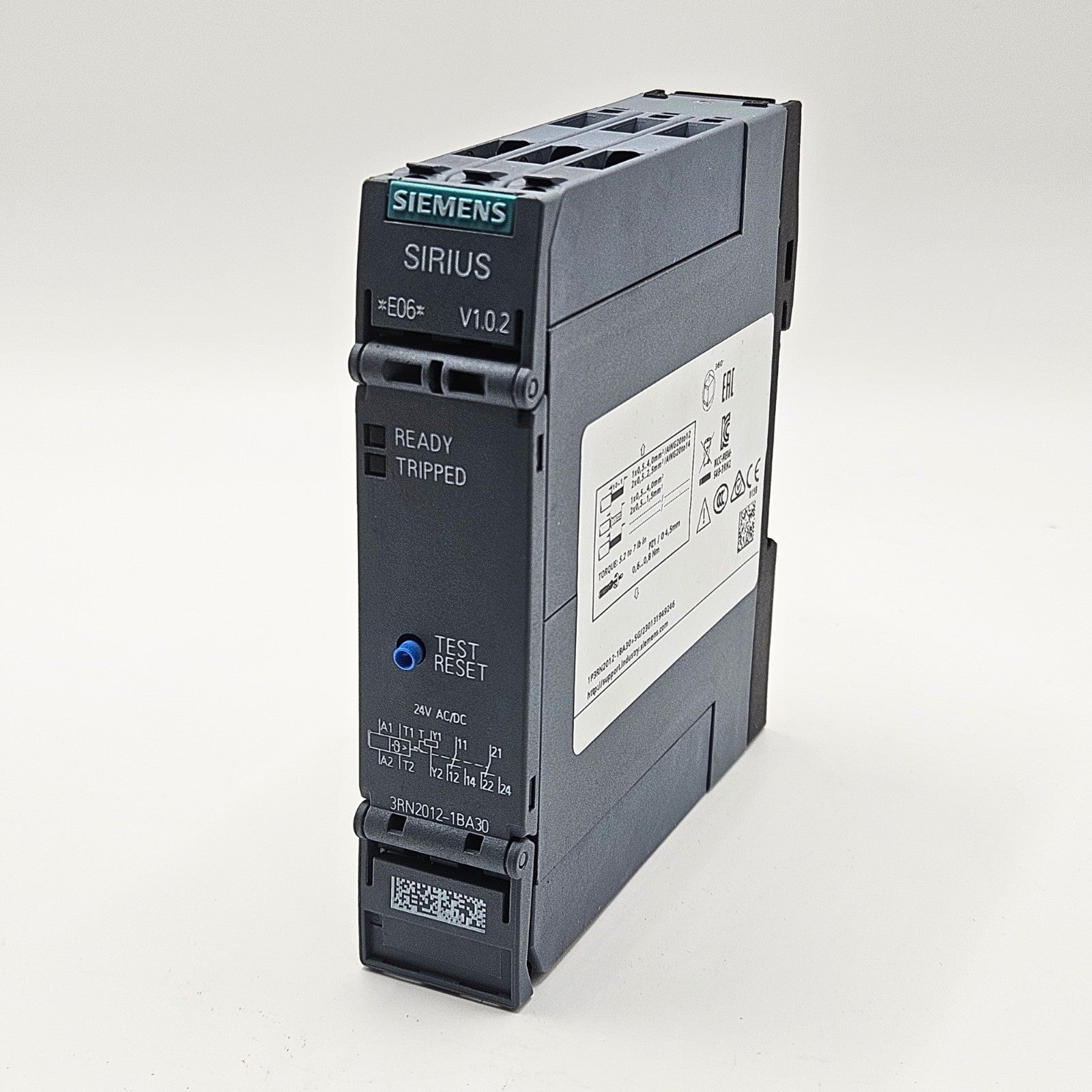Siemens 3RN2012-1BA30 SIRIUS Thermistor Motor Relay industrial automation/MRO motor protection relay component. American Industrial Parts Group.