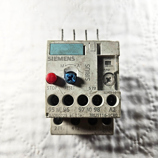 Siemens SIRIUS 3RU1116-1CB0 overload relay 1.6-2.4A Class 10 for motor control and industrial automation systems