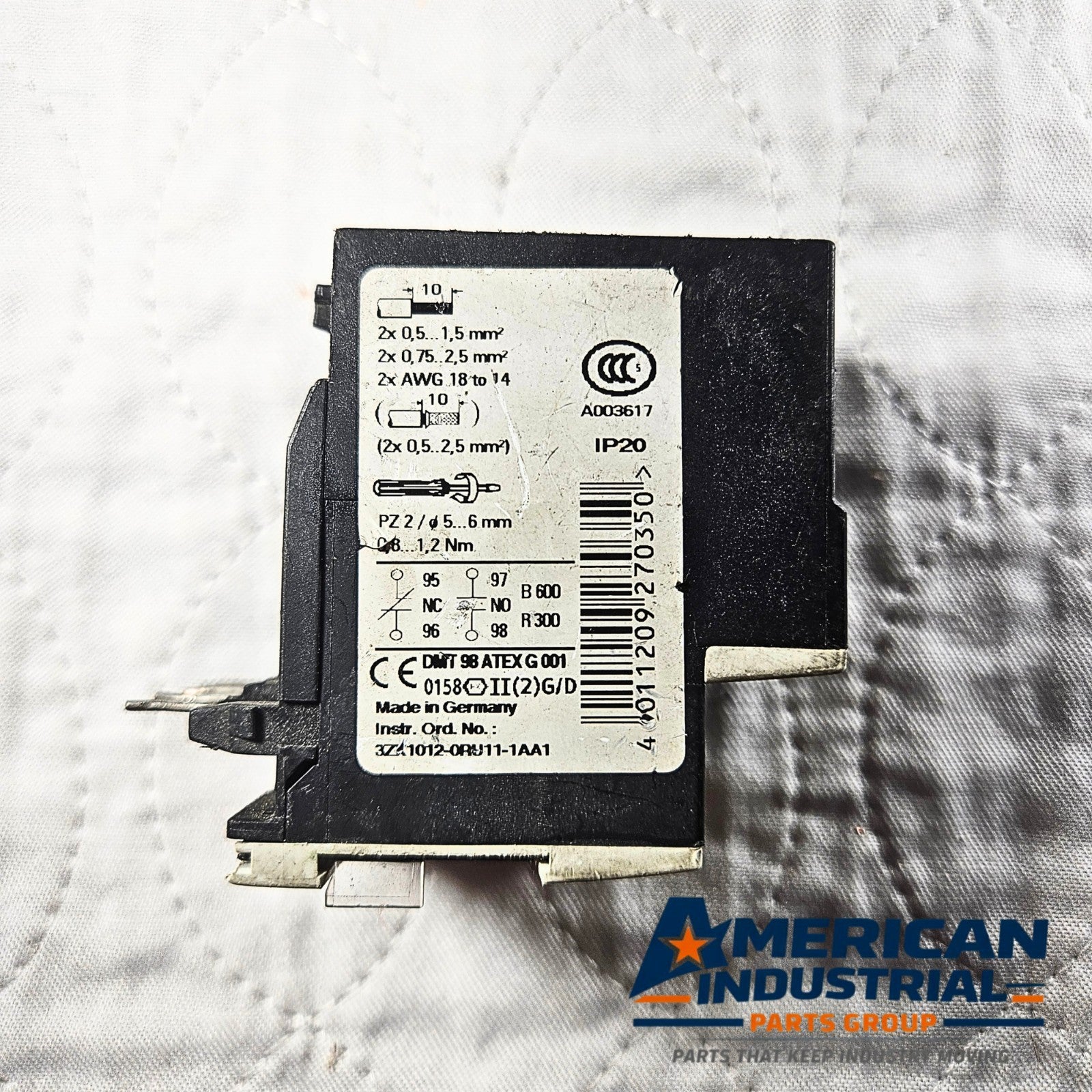 Siemens SIRIUS 3RU1116-1CB0 overload relay 1.6-2.4A Class 10 for motor control and industrial automation systems