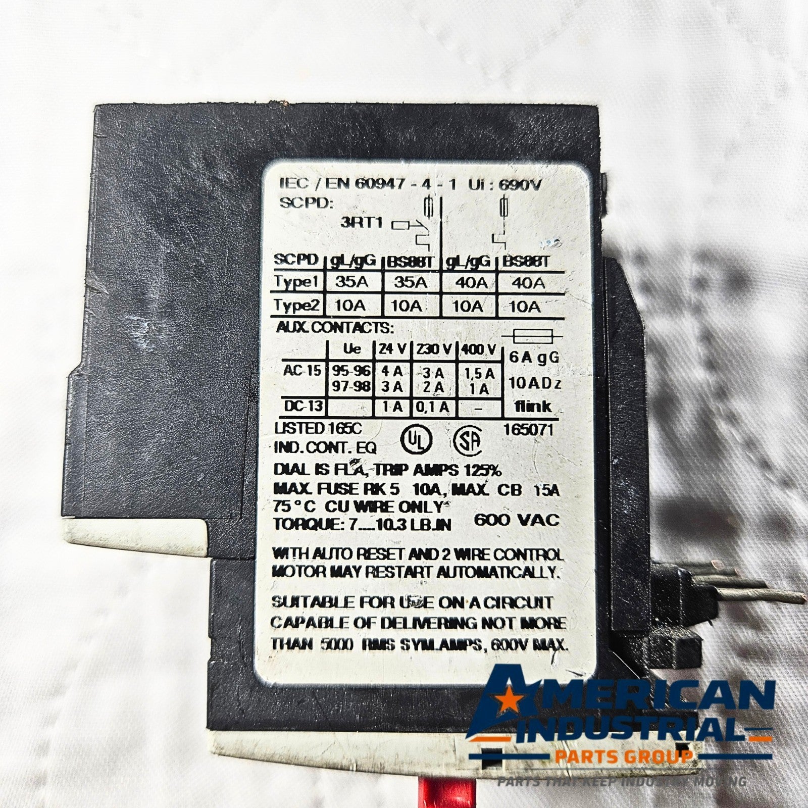 Siemens SIRIUS 3RU1116-1CB0 overload relay 1.6-2.4A Class 10 for motor control and industrial automation systems