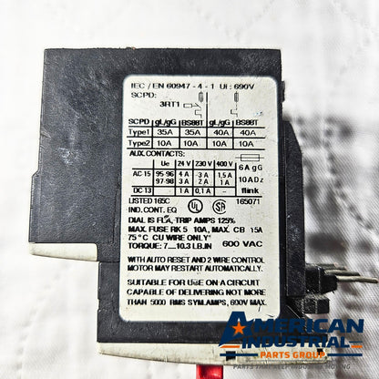 Siemens SIRIUS 3RU1116-1CB0 overload relay 1.6-2.4A Class 10 for motor control and industrial automation systems