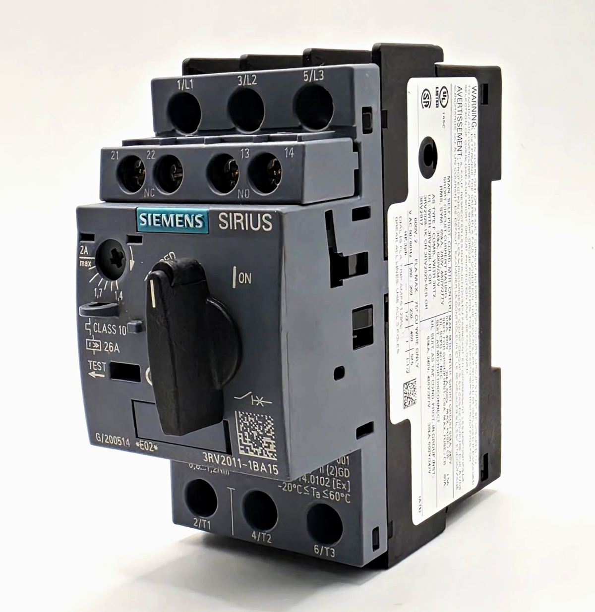 Siemens SIRIUS 3RV2011-1BA15 motor starter protector 1.4-2A S00 Class 10 for motor control panels from American Industrial Parts Group