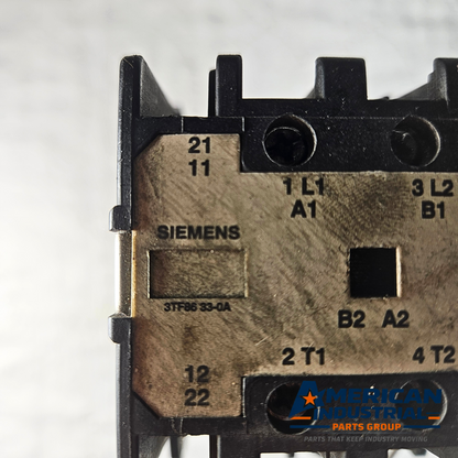 Siemens 3TF86 33-0A contactor for industrial automation and MRO motor control applications. American Industrial Parts Group.