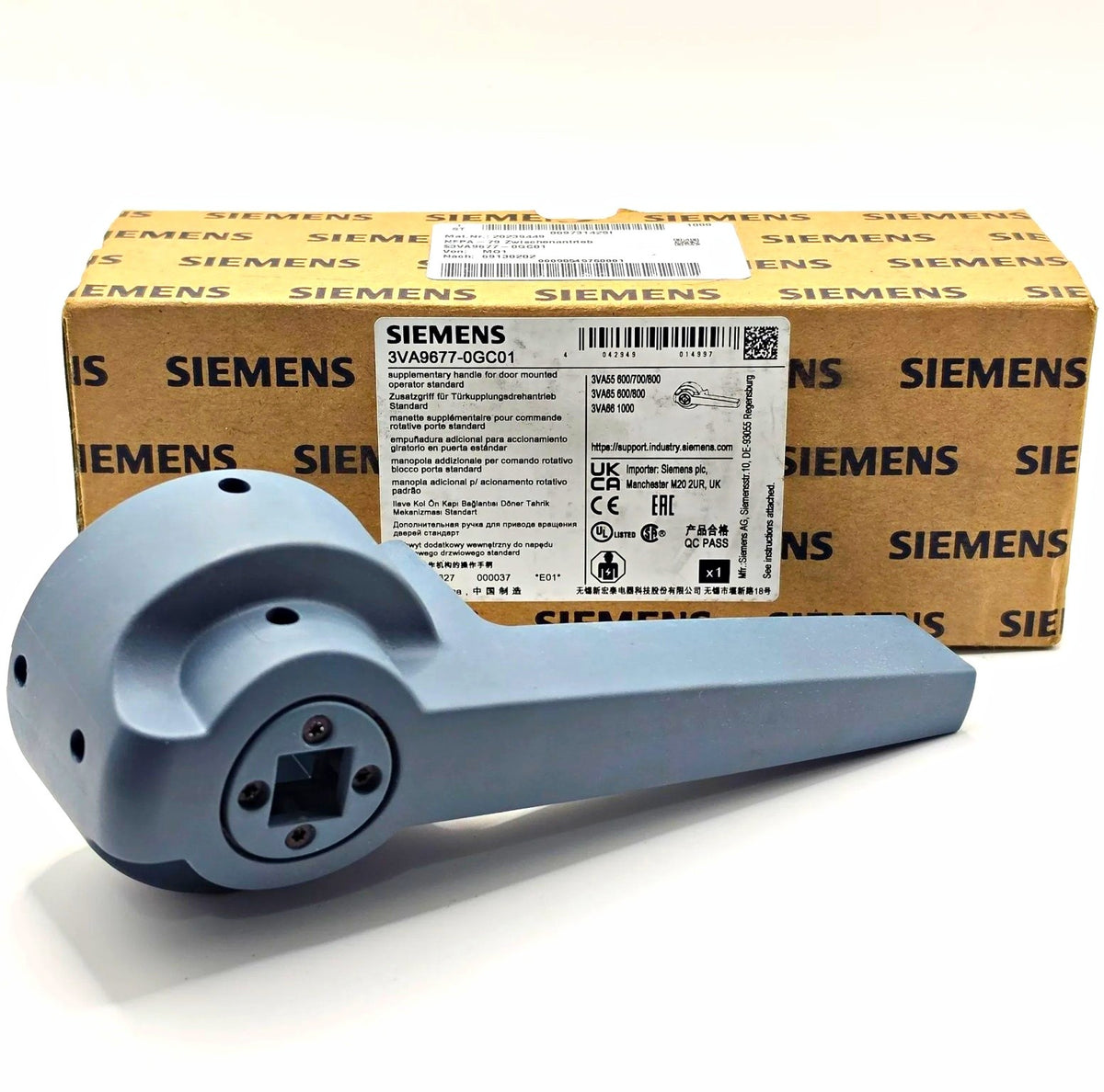 Siemens 3VA9677-0GC01 supplementary handle for 3VA breaker door-mounted rotary operator from American Industrial Parts Group