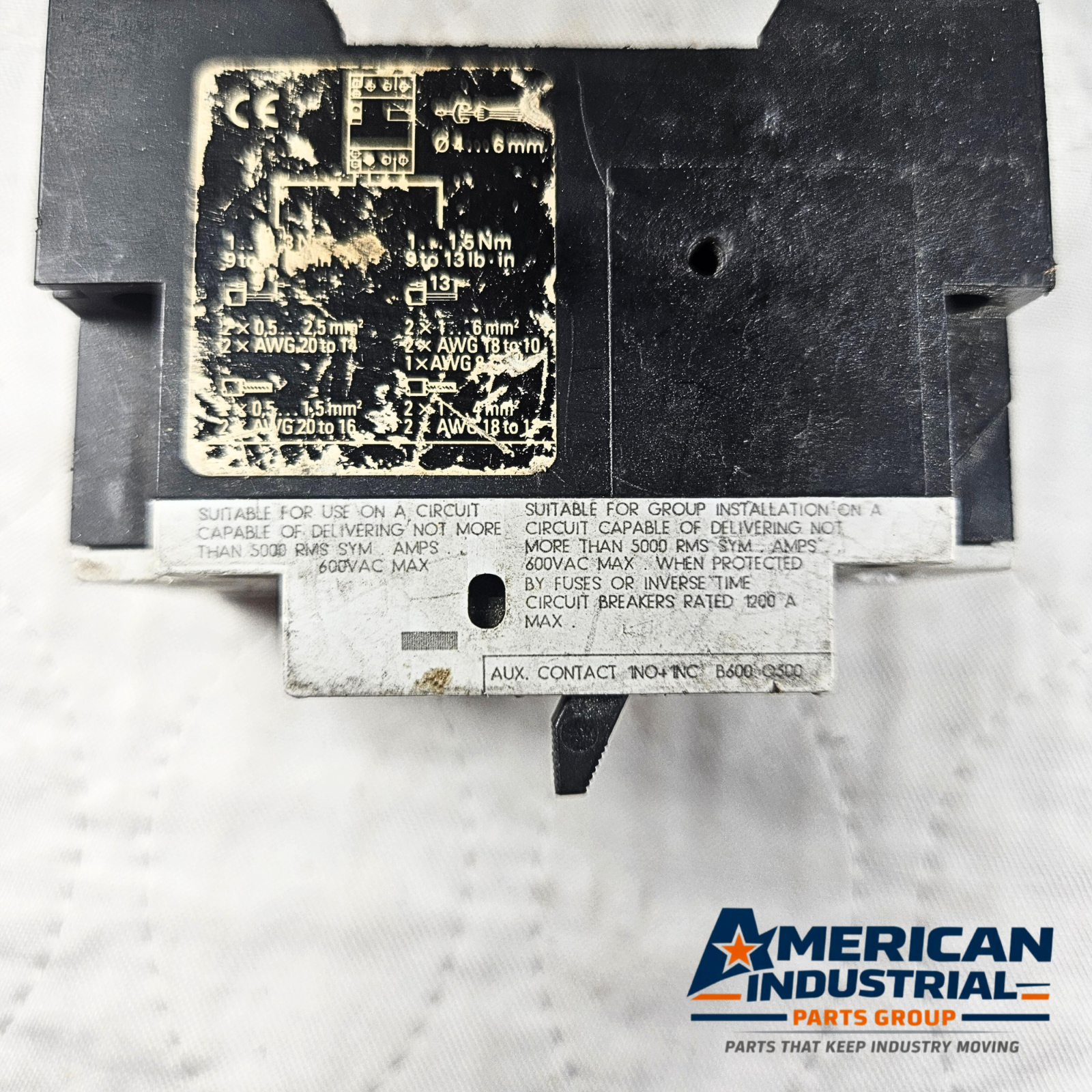 Siemens 3VU1300-1MF00 motor starter protector 0.6-1A for motor control and industrial automation systems