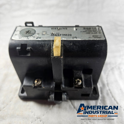 Siemens ESP100 45ASF3M20 overload relay 13-27A 600VAC for motor control and industrial automation systems
