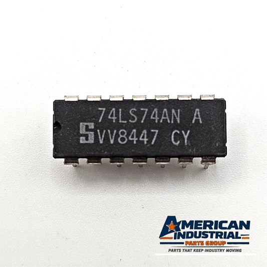 Signetics 74LS74AN dual D flip-flop 14-pin DIP new old stock for vintage electronics repair and TTL logic circuits
