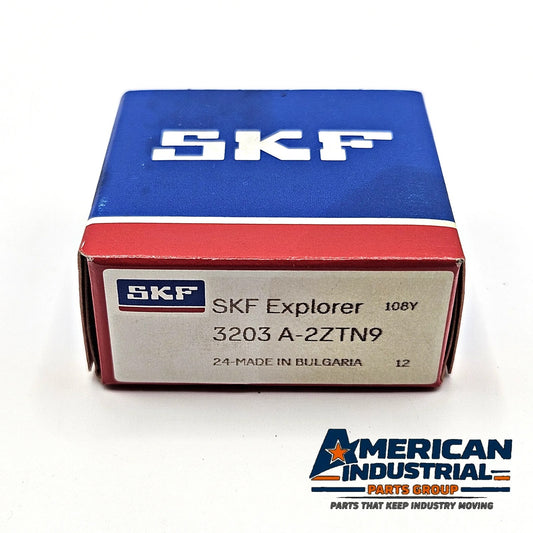 SKF Explorer 3203 A-2ZTN9 double row angular contact ball bearing metal shielded for industrial machinery and MRO