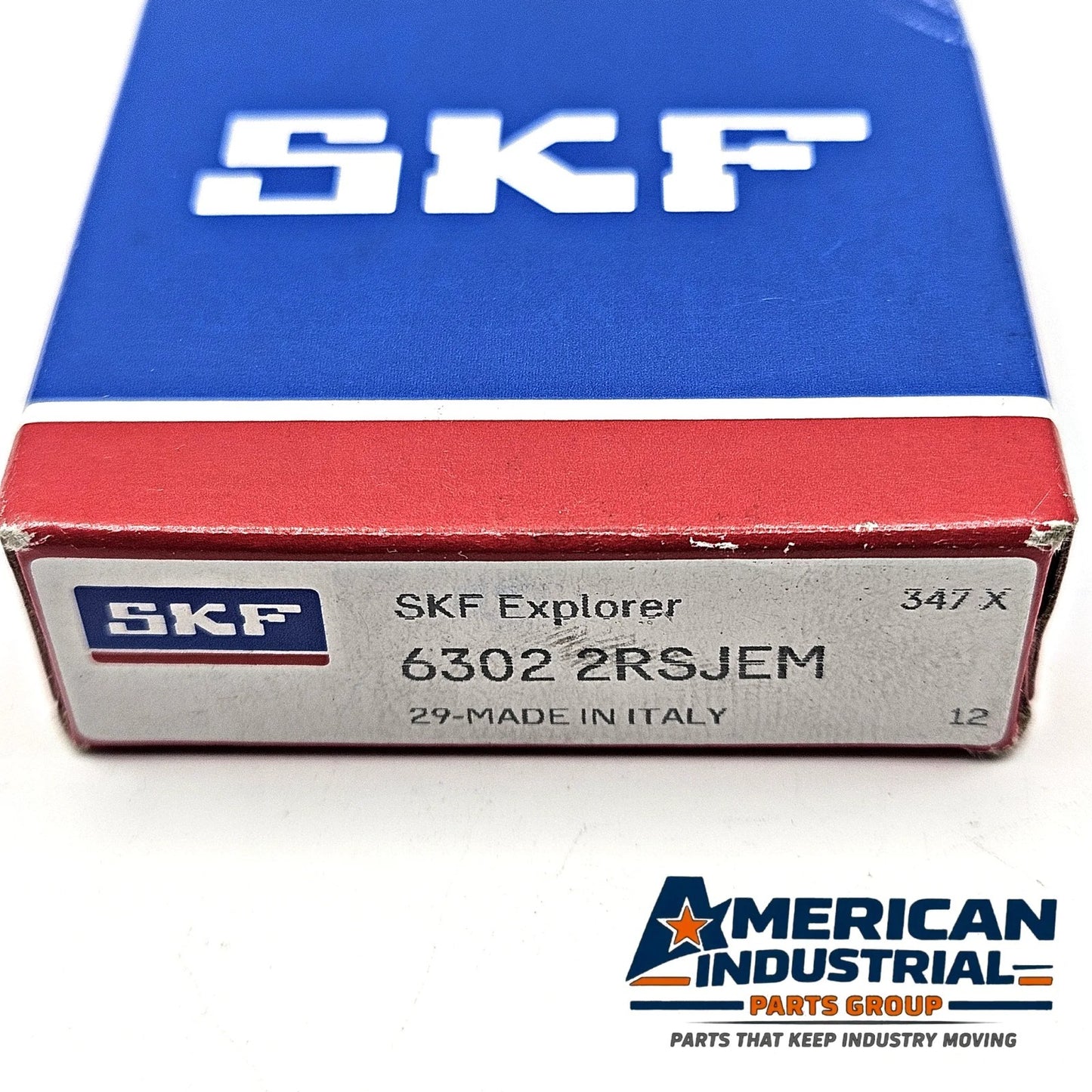 SKF 6302-2RSJEM deep groove ball bearing 15x42x13mm sealed for industrial machinery and MRO
