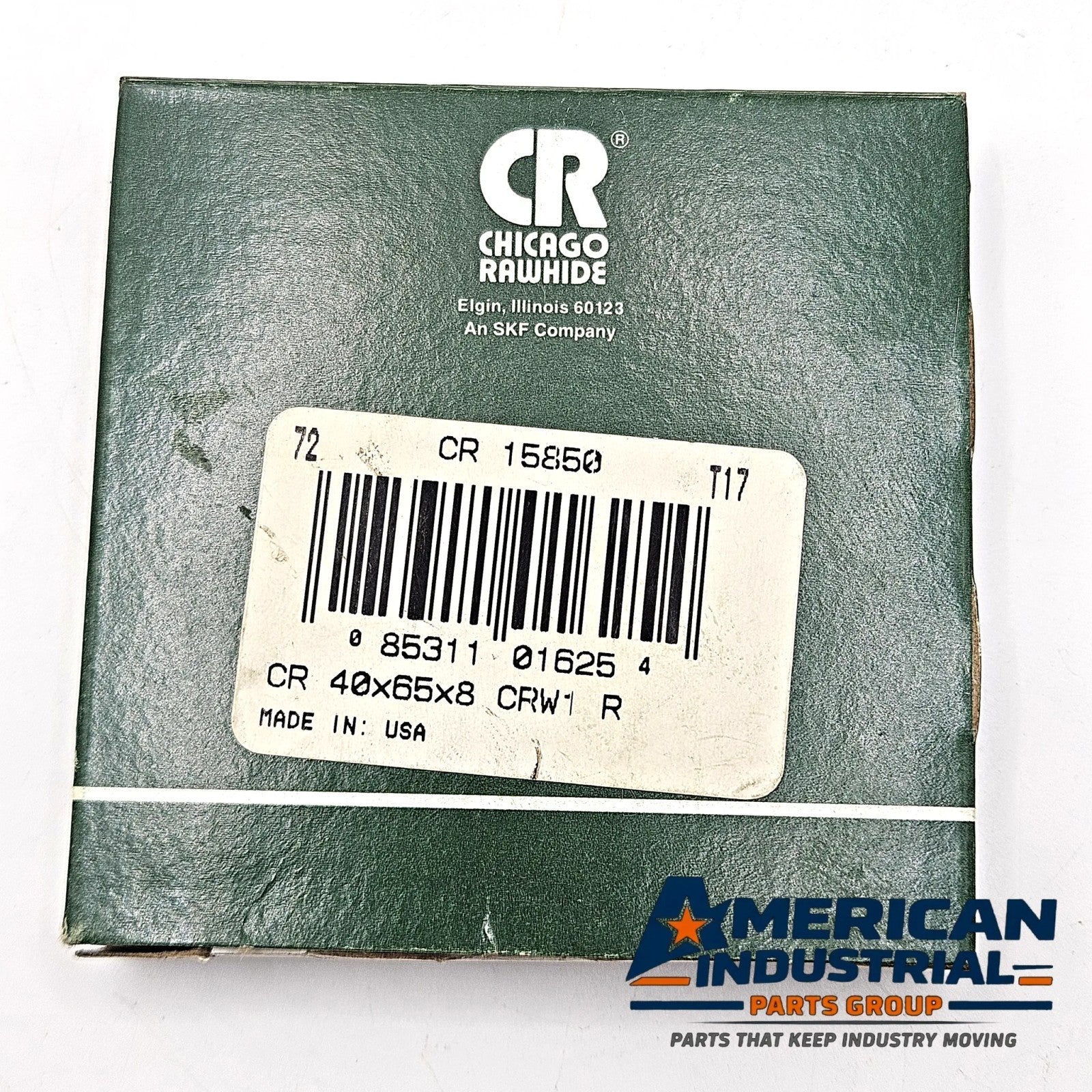 SKF Chicago Rawhide 15850 radial shaft oil seal 40x65x8mm CRW1 R nitrile for rotating equipment and MRO