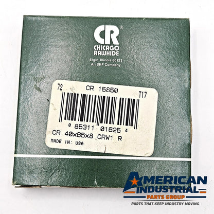 SKF Chicago Rawhide 15850 radial shaft oil seal 40x65x8mm CRW1 R nitrile for rotating equipment and MRO