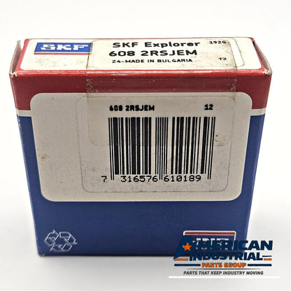 SKF Explorer 608 2RSJEM double sealed deep groove ball bearing 8x22x7mm C3 clearance for electric motors and industrial maintenance