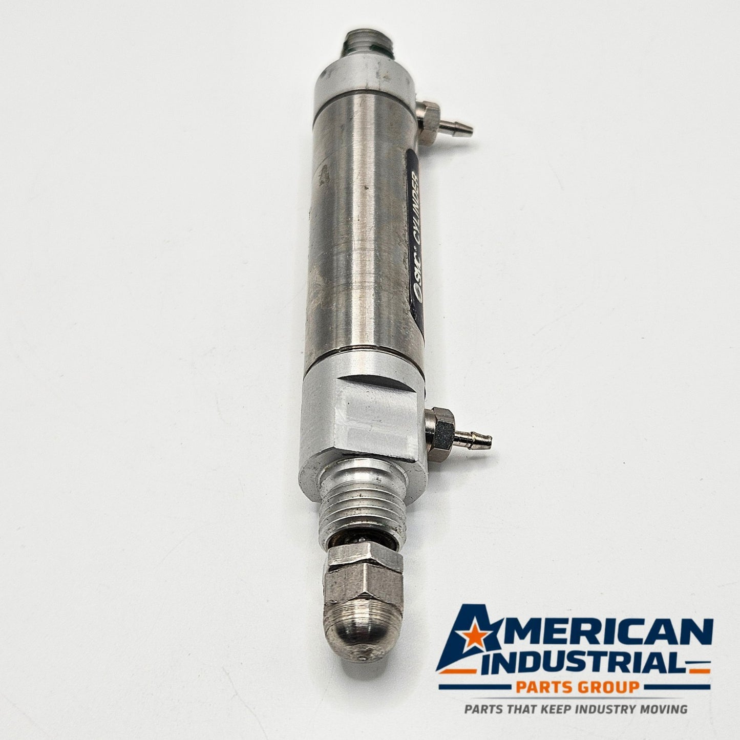 SMC NCME056-0100 pneumatic air cylinder for industrial automation and MRO applications. American Industrial Parts Group.