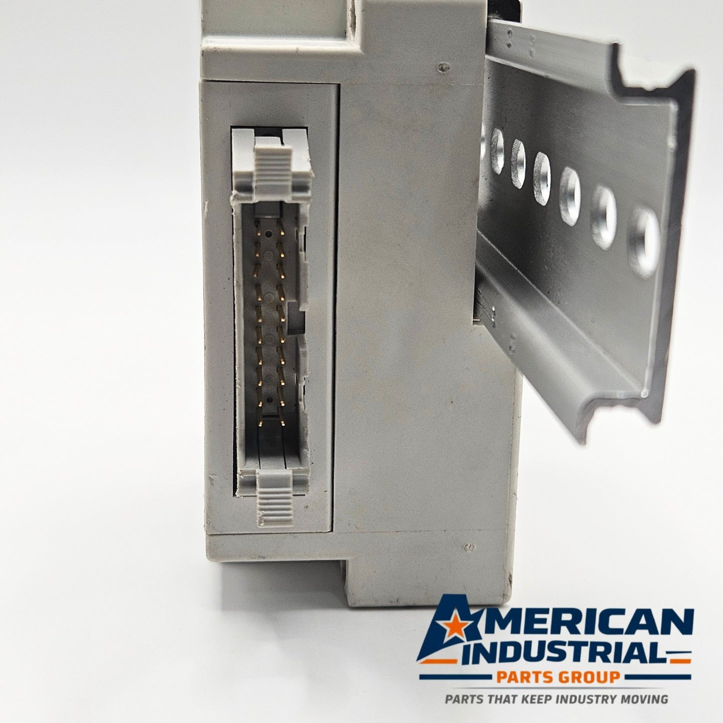 SMC pneumatic valve manifold end block connector detail, industrial automation MRO pneumatic valve manifold wiring component. American Industrial Parts Group.