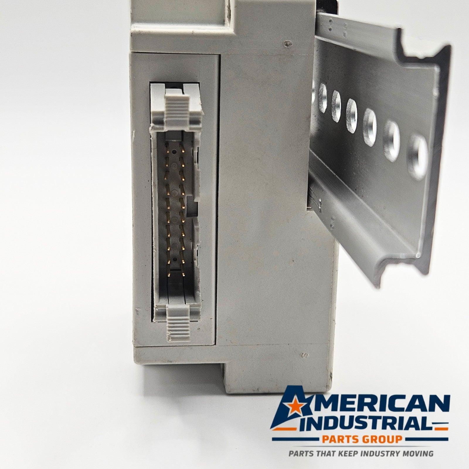 SMC pneumatic valve manifold end block connector detail, industrial automation MRO pneumatic valve manifold wiring component. American Industrial Parts Group.
