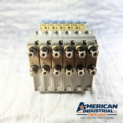 SMC SJ3160/SJ3260 solenoid valve manifold assembly 6-station for pneumatic automation systems and industrial control