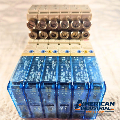 SMC SJ3160/SJ3260 solenoid valve manifold assembly 6-station for pneumatic automation systems and industrial control