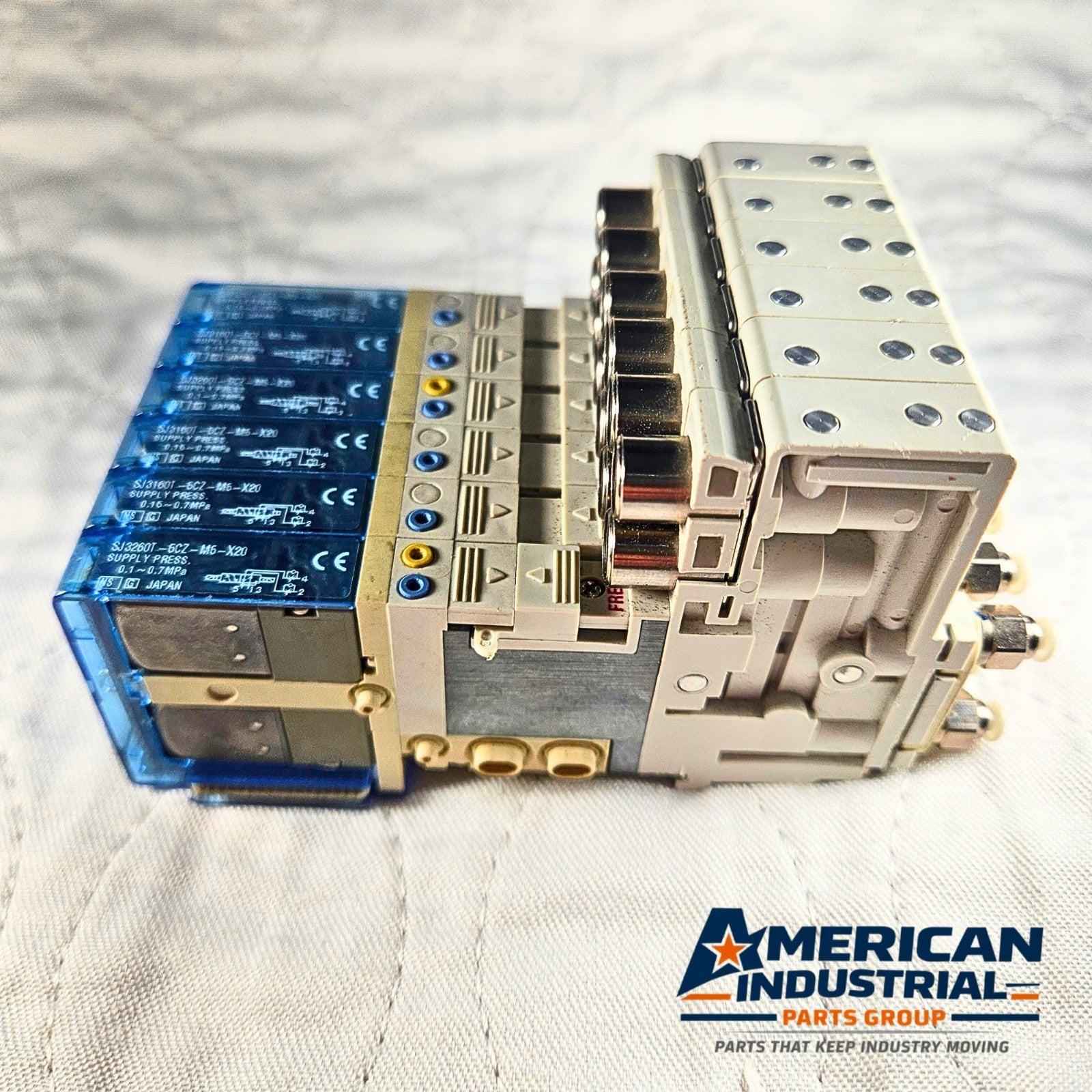 SMC SJ3160/SJ3260 solenoid valve manifold assembly 6-station for pneumatic automation systems and industrial control