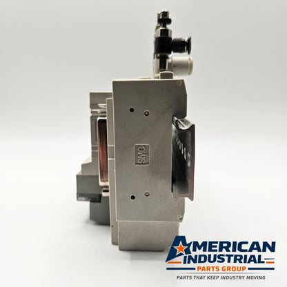 SMC SS5Y3-45FD-08U manifold with SY3140-5FU 24VDC solenoid valves for pneumatic automation systems and industrial control