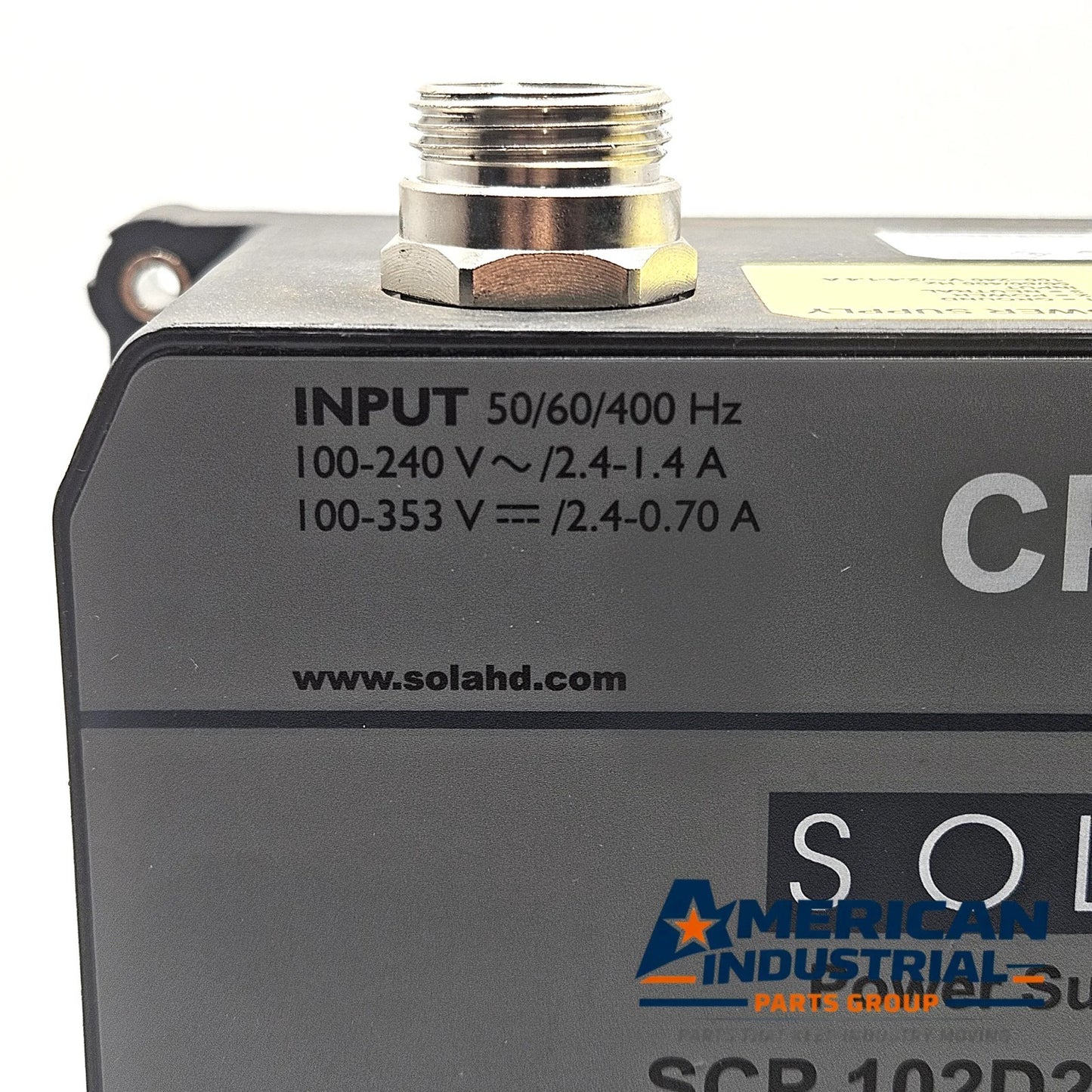 SolaHD SCP102D24X-C02 IP67 dual 24VDC 3.8A power supply for industrial automation systems and machine-mount control panels