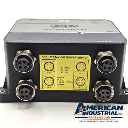 SolaHD SCP102D24X-C02 IP67 dual 24VDC 3.8A power supply for industrial automation systems and machine-mount control panels