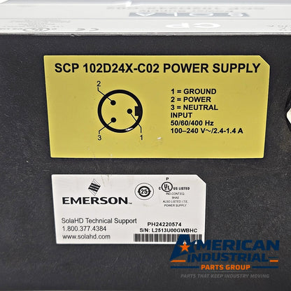 SolaHD SCP102D24X-C02 IP67 dual 24VDC 3.8A power supply for industrial automation systems and machine-mount control panels