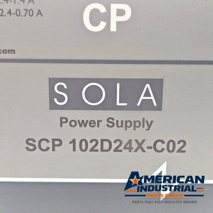 SolaHD SCP102D24X-C02 IP67 dual 24VDC 3.8A power supply for industrial automation systems and machine-mount control panels