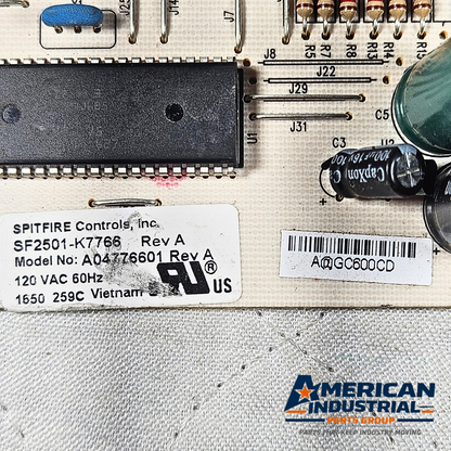 Spitfire Controls SF2501-K7766 control board PCB 120VAC 60Hz for industrial automation systems and control panels