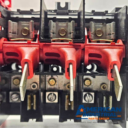 Square D 3-pole disconnect switch interior knife blade assembly for industrial electrical panels and MRO applications