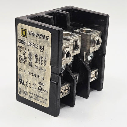 Square D 9080 LBR362104 terminal block lug connector for industrial electrical systems. American Industrial Parts Group.