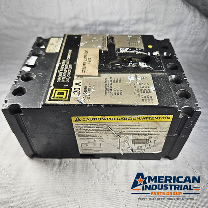Square D FAL34020 circuit breaker 20A 3-pole 480V FAL series for industrial electrical panels and MRO applications