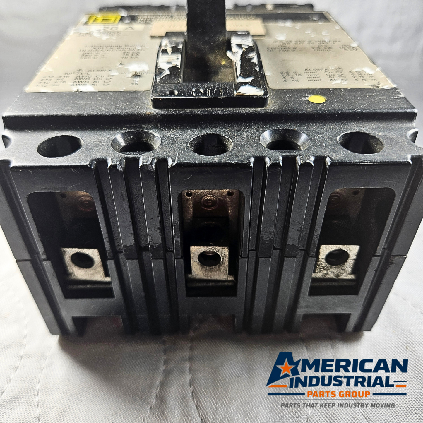 Square D FAL34020 circuit breaker 20A 3-pole 480V FAL series for industrial electrical panels and MRO applications