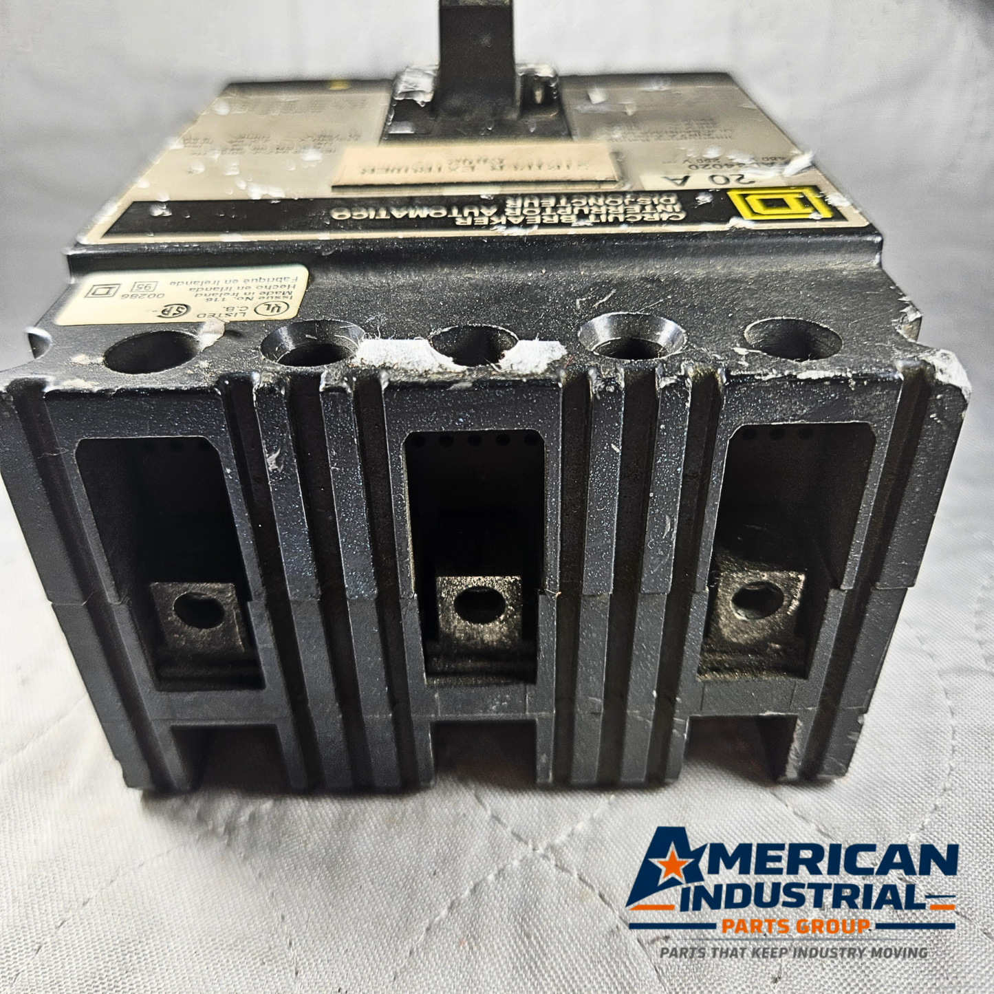 Square D FAL34020 circuit breaker 20A 3-pole 480V FAL series for industrial electrical panels and MRO applications