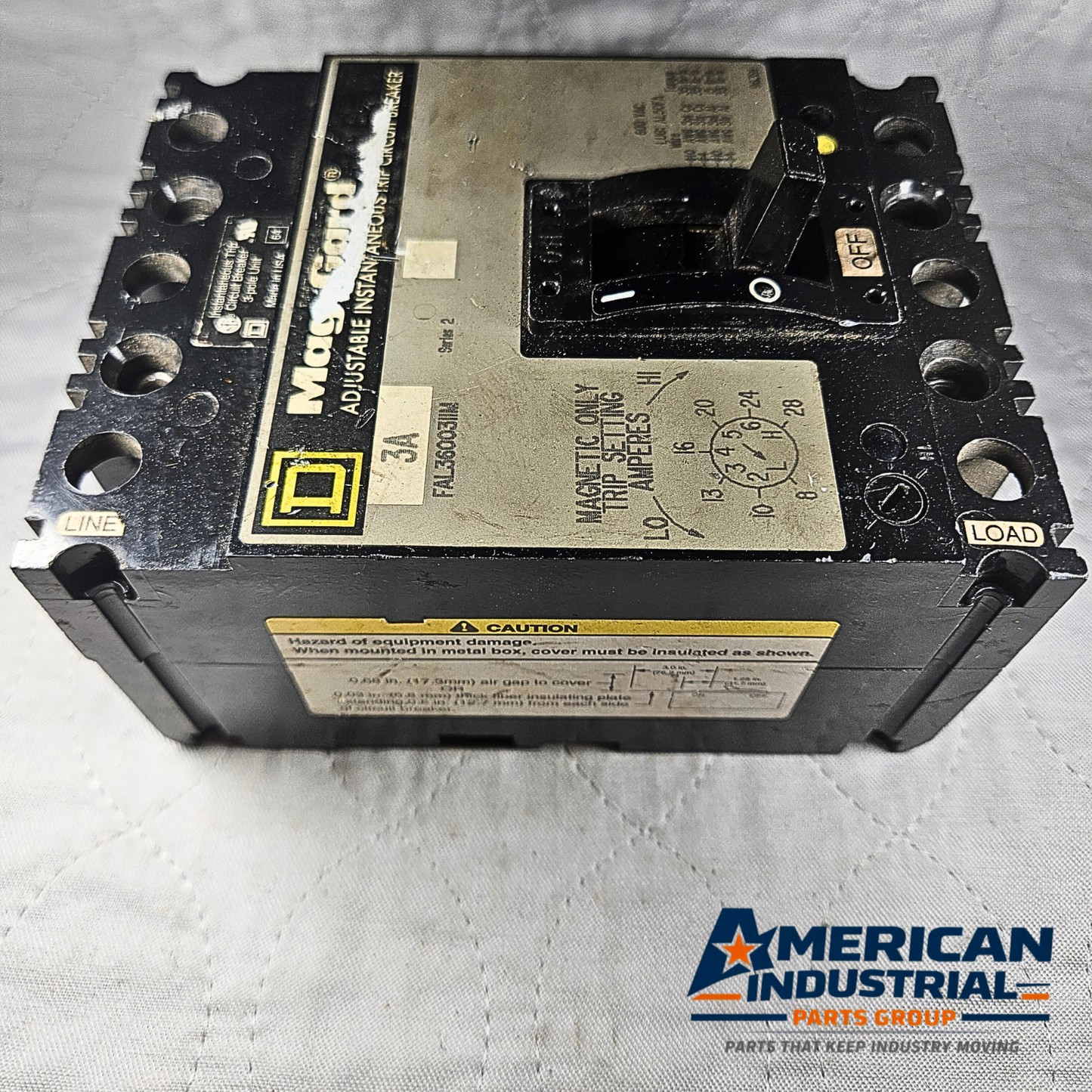 Square D Mag-Gard FAL36003JIM 3A circuit breaker adjustable trip 600V for industrial electrical panels and MRO applications