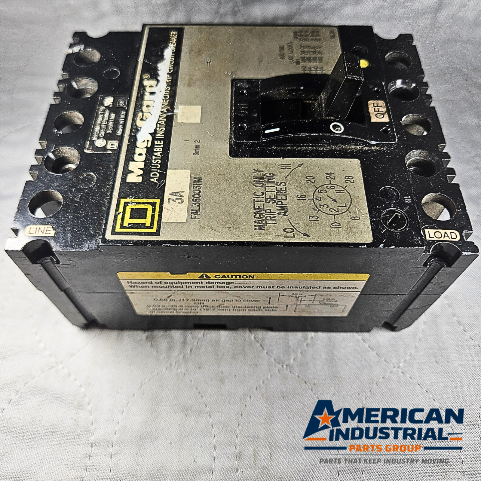 Square D Mag-Gard FAL36003JIM 3A circuit breaker adjustable trip 600V for industrial electrical panels and MRO applications