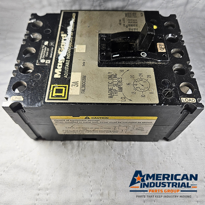 Square D Mag-Gard FAL36003JIM 3A circuit breaker adjustable trip 600V for industrial electrical panels and MRO applications