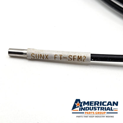 SUNX FT-SFM2 through-beam fiber optic sensor cable 2m free-cut 2.5mm heads for industrial object detection