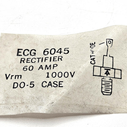 Sylvania ECG6045 60A 1000V stud-mount silicon rectifier diode DO-5 anode to case NTE6045 equivalent for power supply and welder repair