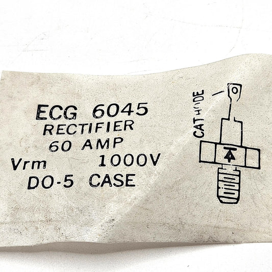 Sylvania ECG6045 60A 1000V stud-mount silicon rectifier diode DO-5 anode to case NTE6045 equivalent for power supply and welder repair