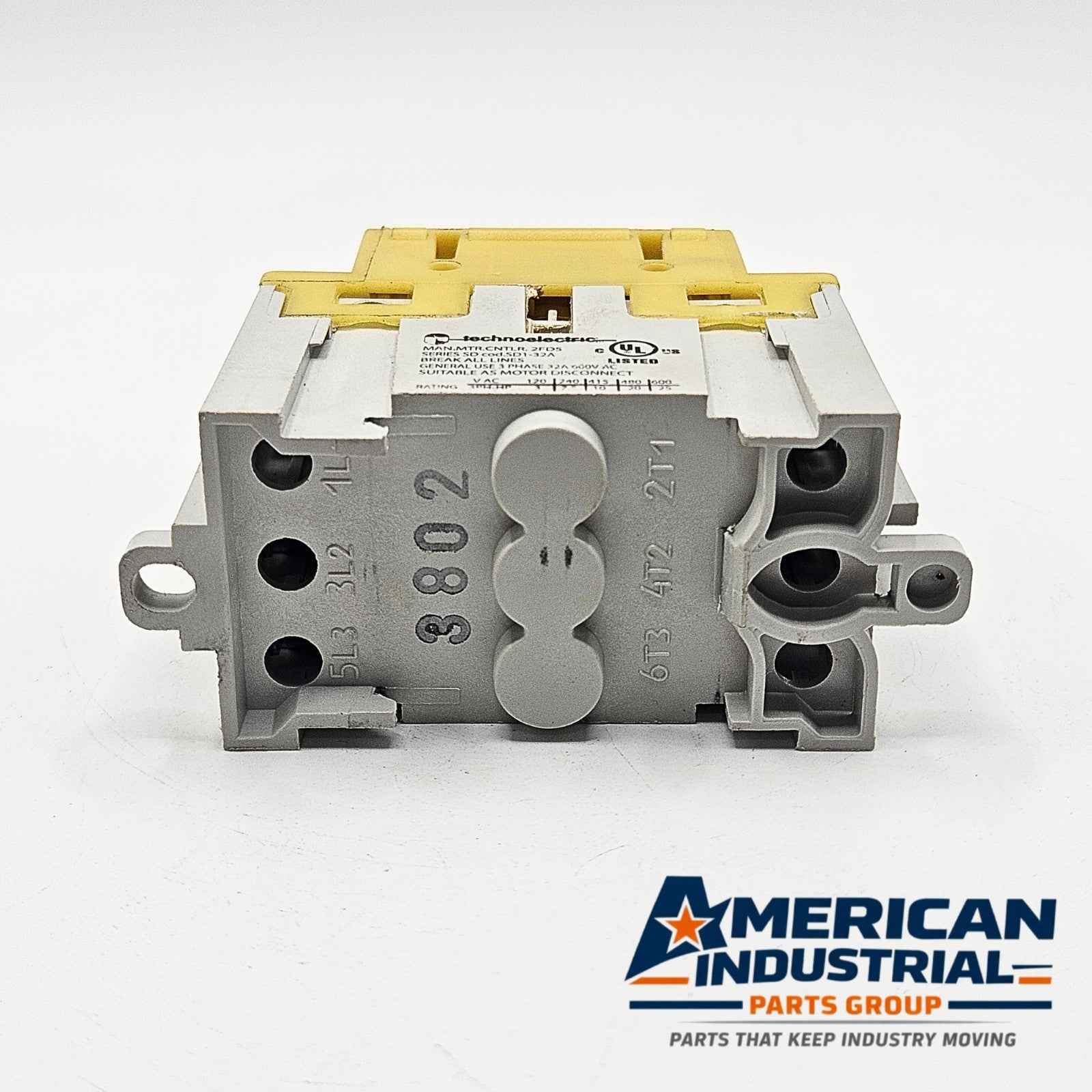 Technoelectric SD1-032-RR 3-pole 32A 600VAC rotary disconnect switch for industrial electrical panels and motor disconnect applications